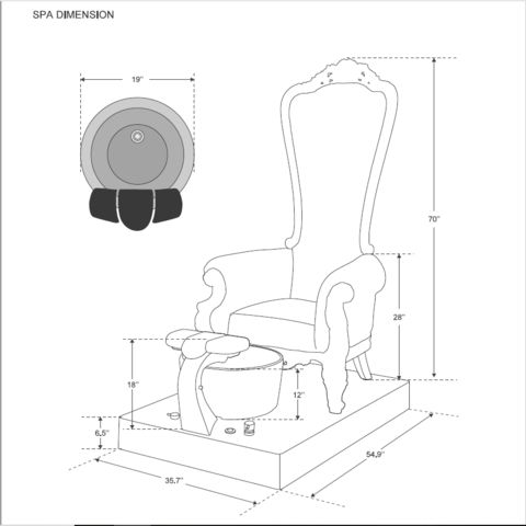 kích thước ghế làm nail
