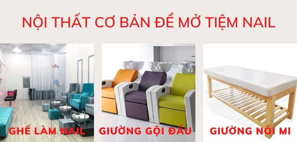 Nội thất cơ bản khi mở tiệm nail